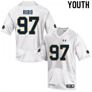 Notre Dame Fighting Irish Youth Gabe Rubio #97 White Under Armour Authentic Stitched College NCAA Football Jersey RJM3499OL